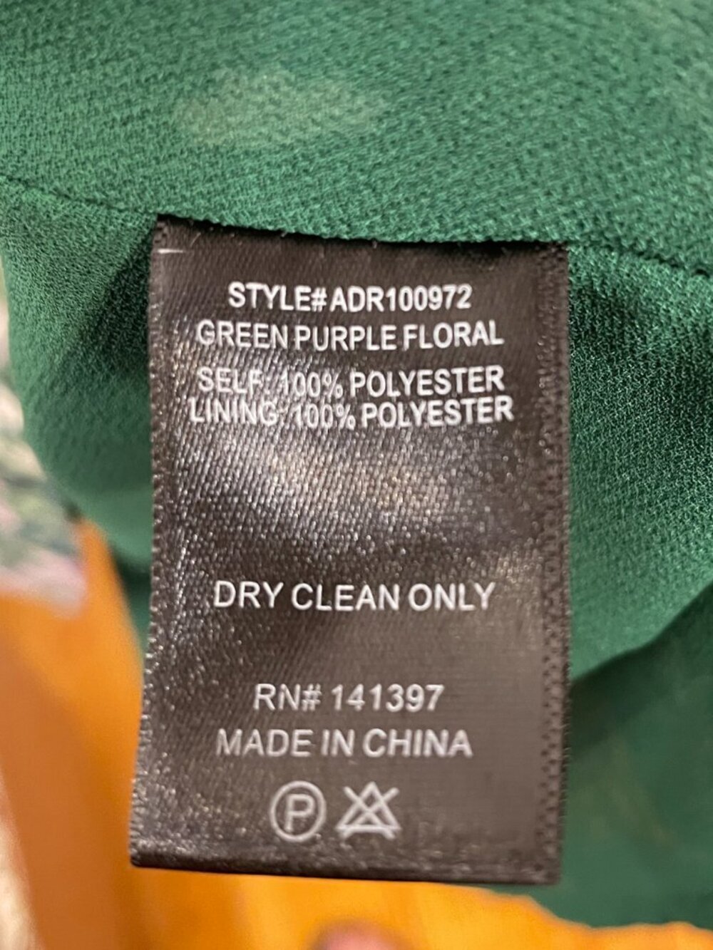 Like New Astr Ruched Sleeve Floral Midi Dress Green Purple XS - Picture 7 of 8